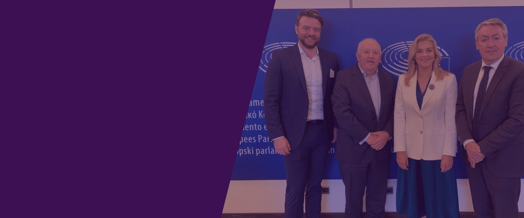 Nursing Homes Ireland CEO Tadhg Daly with Irish MEPs during a visit to the European Parliament to discuss the new UN convention on the rights of older persons.